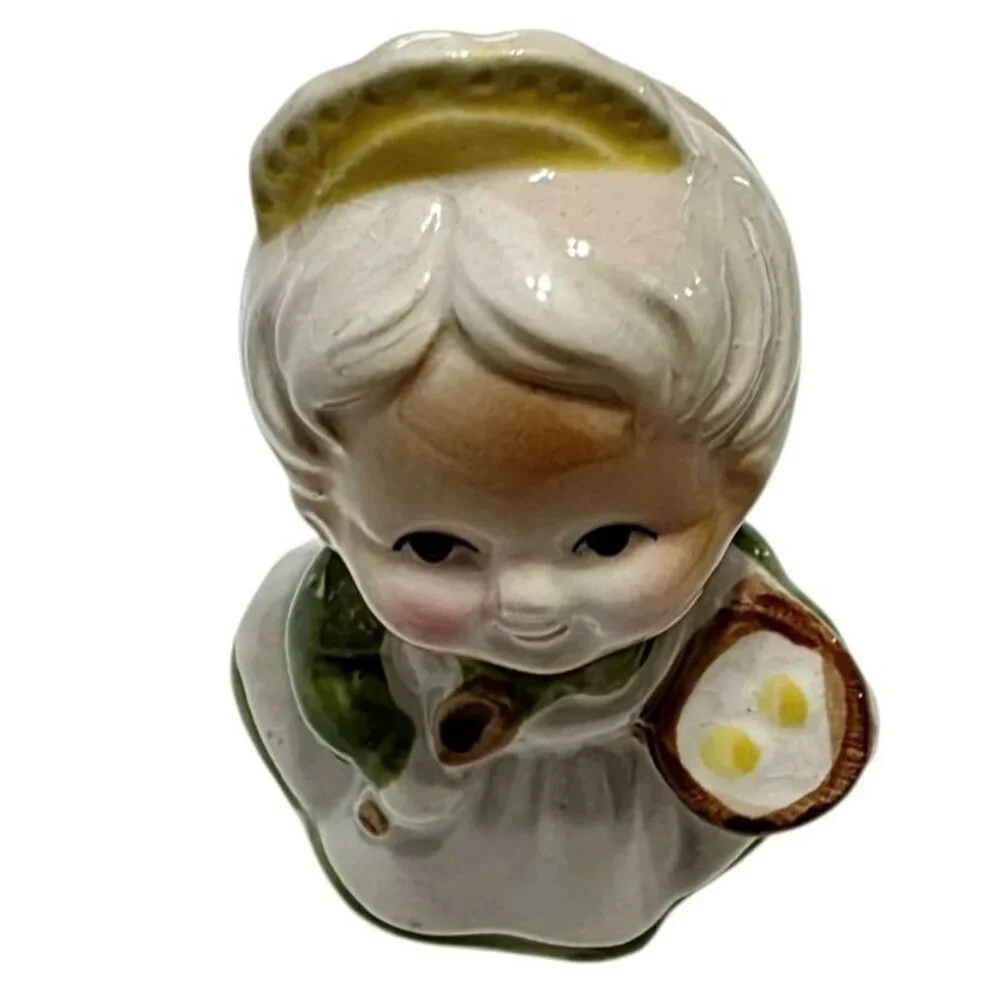 Vintage Josef Originals Pie Bird Grandma Baker Figurine Chef Ceramic Lady Cook